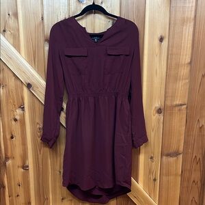 Mossimo Supply Co. Maroon Long Sleeve Dress